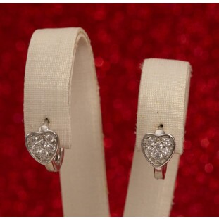 Argolinha Coração Cravejada com Zircônia em Prata