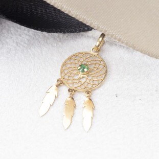 Pingente Mandala Filtro Dos Sonhos Em Ouro Amarelo