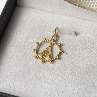 Pingente Nsa Senhora Aparecida Em Ouro Amarelo