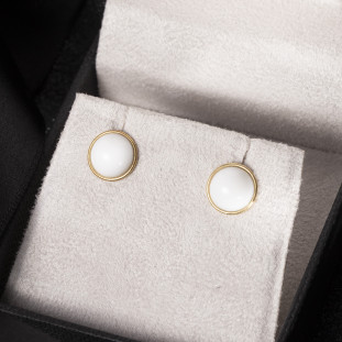 Brinco Ágata Em ouro Amarelo