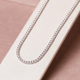 Gargantilha Riviera Cravejada Com Moissanites Em Prata 