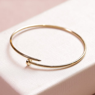 Bracelete Prego Fio Redondo Em Ouro Amarelo 