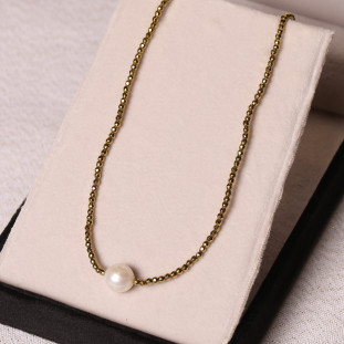 Colar Chorcker Com Hematitas Mini Com Perolas