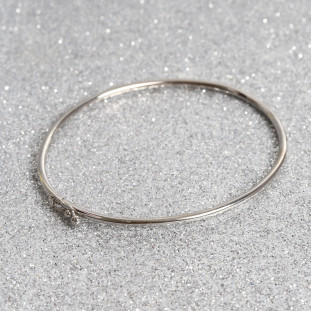 Bracelete Fio Redondo Em Ouro Branco