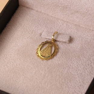 Pingente Nsa Senhora Aparecida Em Ouro Amarelo 