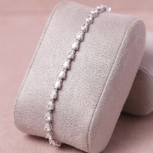 Pulseira Riviera Gotas Cravejadas Com Zircônias Em Prata 