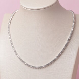 Gargantilha Riviera Cravejada Com Zircônias Em Prata 