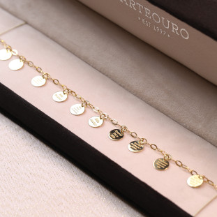 Pulseira Placas Com Dez Mandamentos Em Ouro Amarelo 