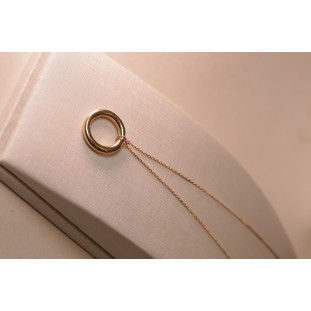 Gargantilha Com Elo Redondo Boleado Em Ouro Amarelo 