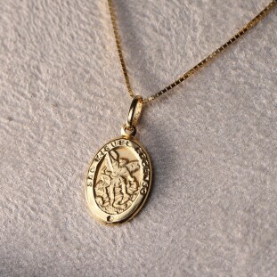 Pingente São Miguel Arcanjo Em Ouro Amarelo