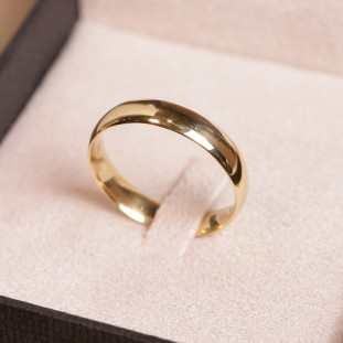 Aliança Tradicional Boleada Em Ouro Amarelo 