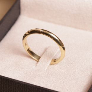 Aliança Boleada Em Ouro Amarelo 