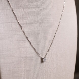 Gargantilha Ponto De Luz Com Moissanite Em Prata 