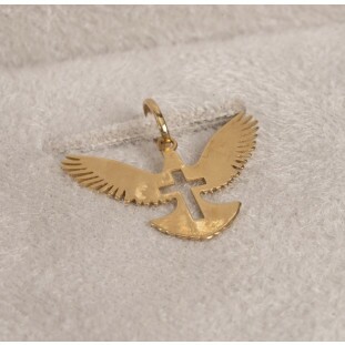 Pingente Espírito Santo Vazado Laser em Ouro Amarelo