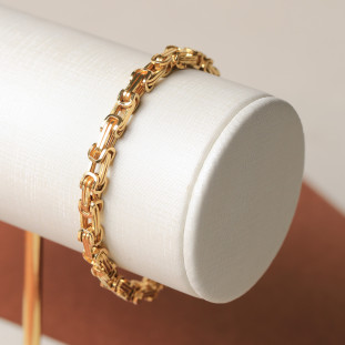 Pulseira Biker Em Ouro Amarelo 