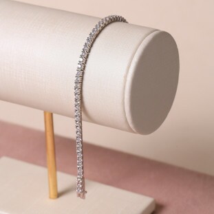 Pulseira Riviera Cravejada Com Zircônias Em Prata 