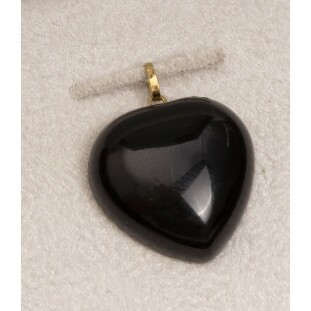 Pingente Coração Ônix em Ouro Amarelo