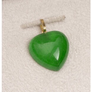 Pingente Coração Verde em Ouro Amarelo