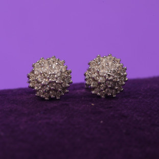 Brinco Chuveiro Cravejado Com Diamantes Em Ouro Branco