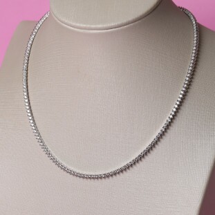 Gargantilha Riviera Cravejada Com Zircônias Em Prata 