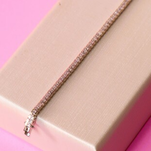 Pulseira Riviera Carre Cravejada Com Zircônias Em Prata 