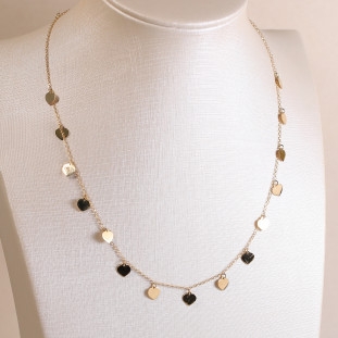 Gargantilha Corações Pendurados Em Ouro Amarelo