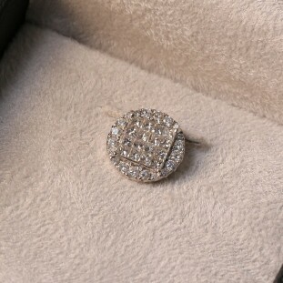 Pingente Círculo Pavê Com Diamante Em Ouro Branco