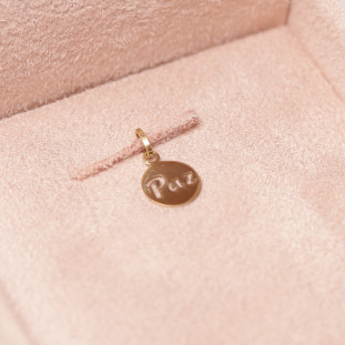 Pingente Paz Vazado Em Ouro Amarelo 