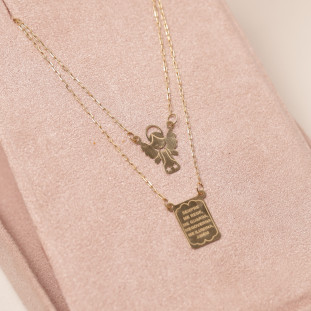 Escapulario Anjo da Guarda Laser Em Ouro Amarelo 