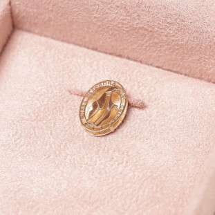 Pingente Nsa Senhora Das Graças Vazada Em Ouro Amarelo 