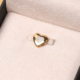 Pingente Coração Com Diamantes Ouro Amarelo