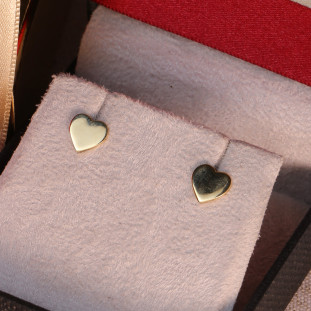 Brinco Coração Em Ouro Amarelo