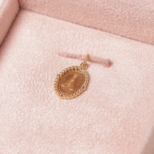 Pingente Nsa Senhora Aparecida Com Oração Em Ouro Amarelo 