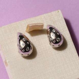 Argola Gota Com Zircônias Em Prata 