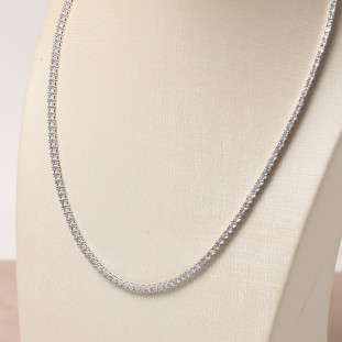 Gargantilha Riviera Cravejada Com Zircônias  Em Prata 