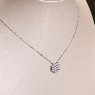 Gargantilha Chuveiro Cravejado Com Zircônias Em Prata 