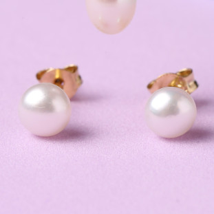 Brinco Solitário Com Pérola Em Ouro Amarelo