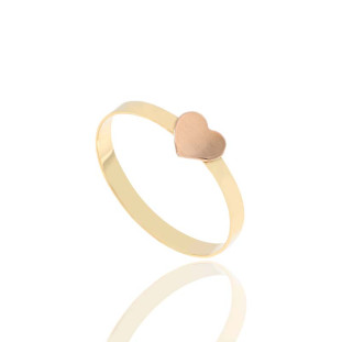 Anel Coração Em Ouro Amarelo