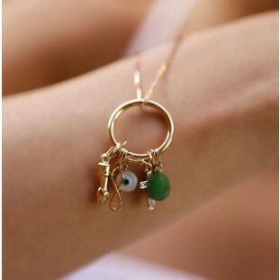 Pingente Gota Quartzo em Ouro Amarelo