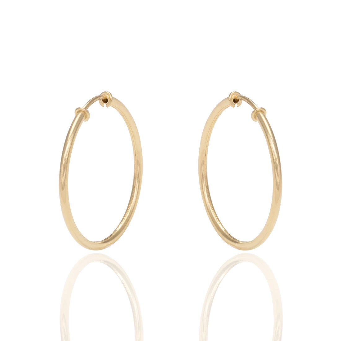 Brinco Argola Redonda Oca em Ouro Amarelo