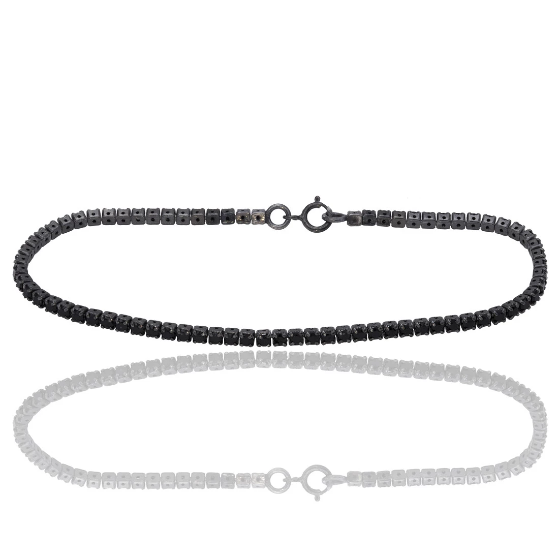 Pulseira Riviera Zircônia Negra em Prata