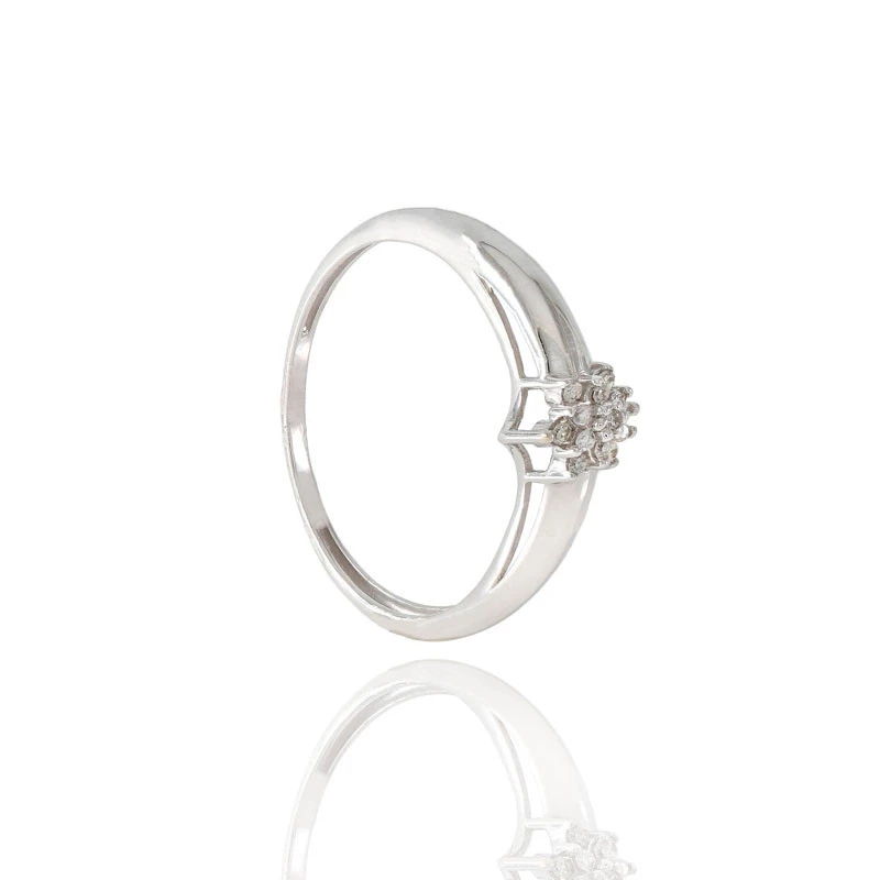Anel Chuveiro com Diamantes em Ouro Branco