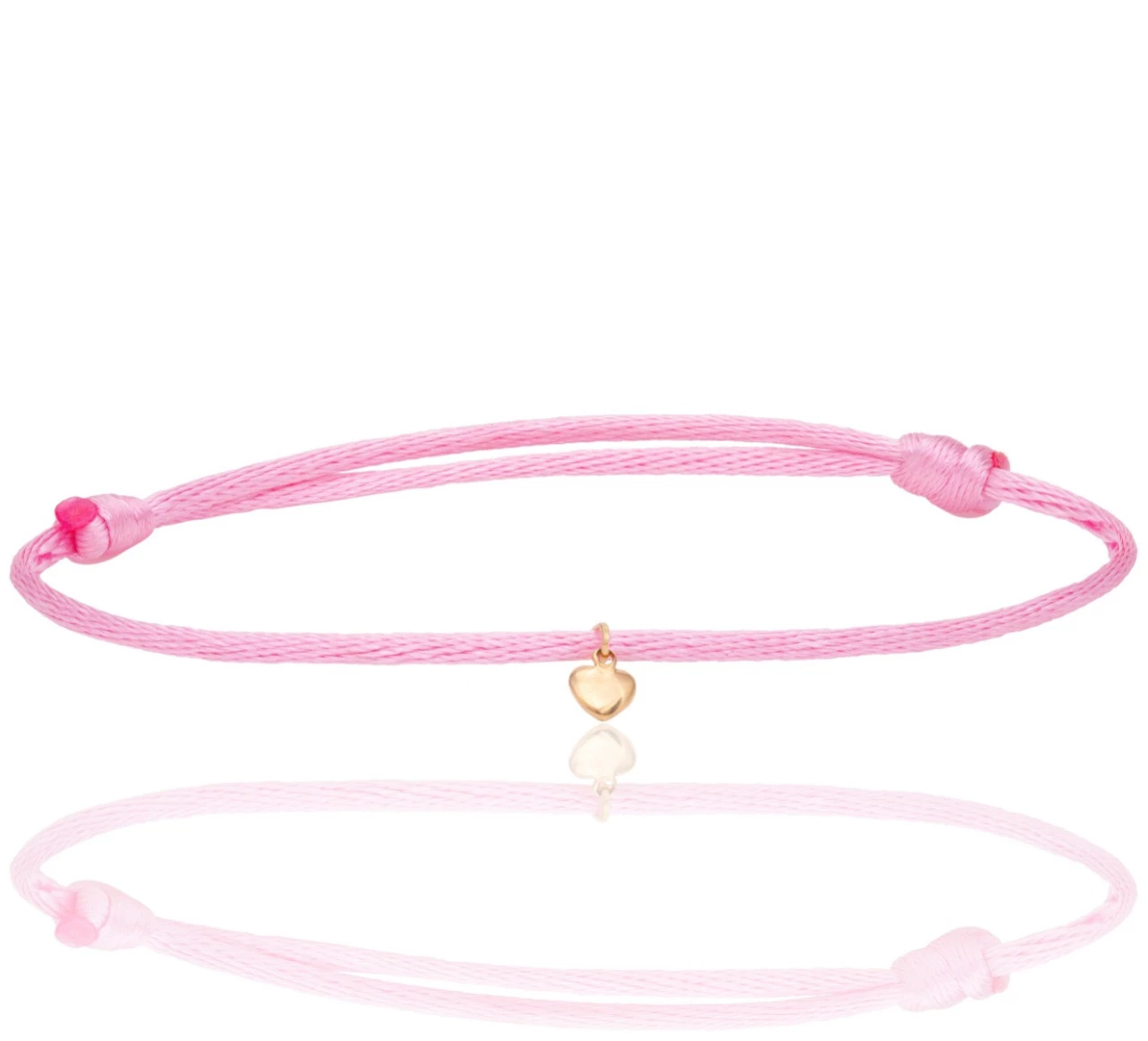 Pulseira Gold&Silk Coração Mini em Ouro Amarelo