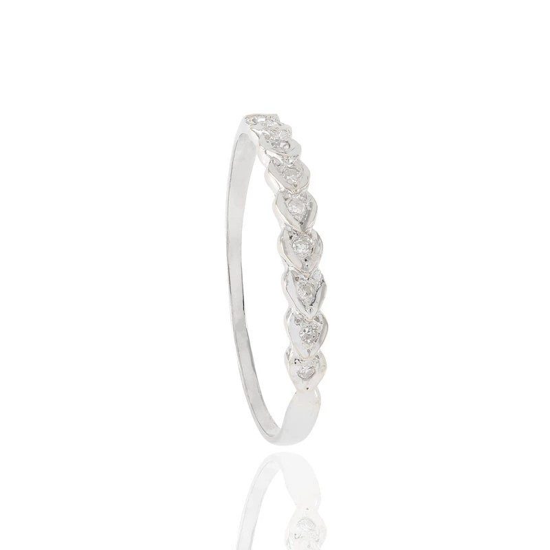 Anel Aparador com Diamantes em Ouro Branco