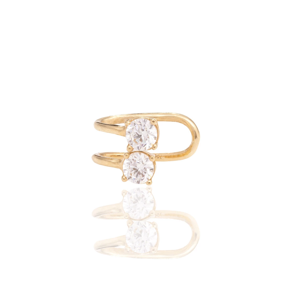 Piercing Ponto de Luz com Zircônia em Ouro Amarelo