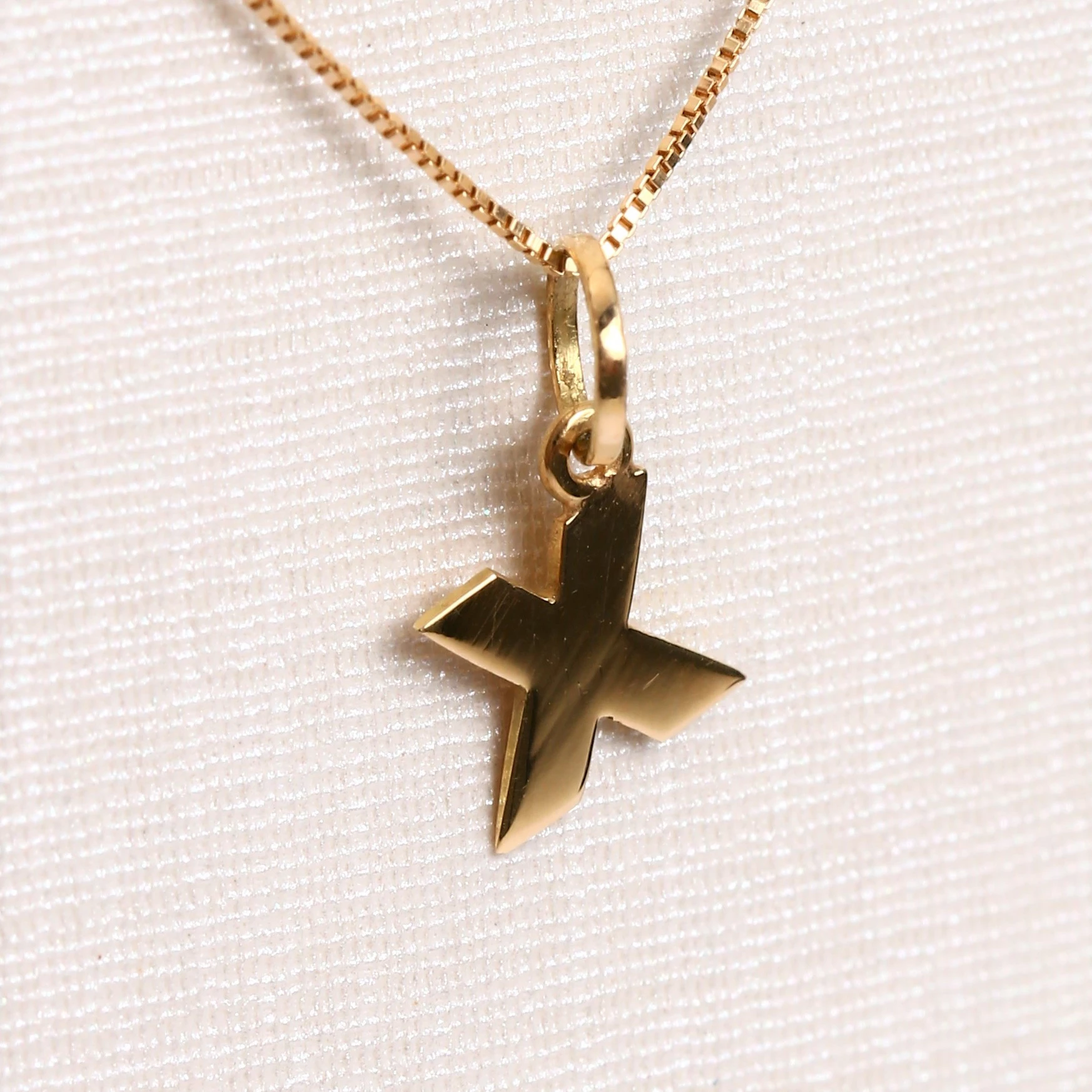 Pingente Letra X Em Ouro Amarelo