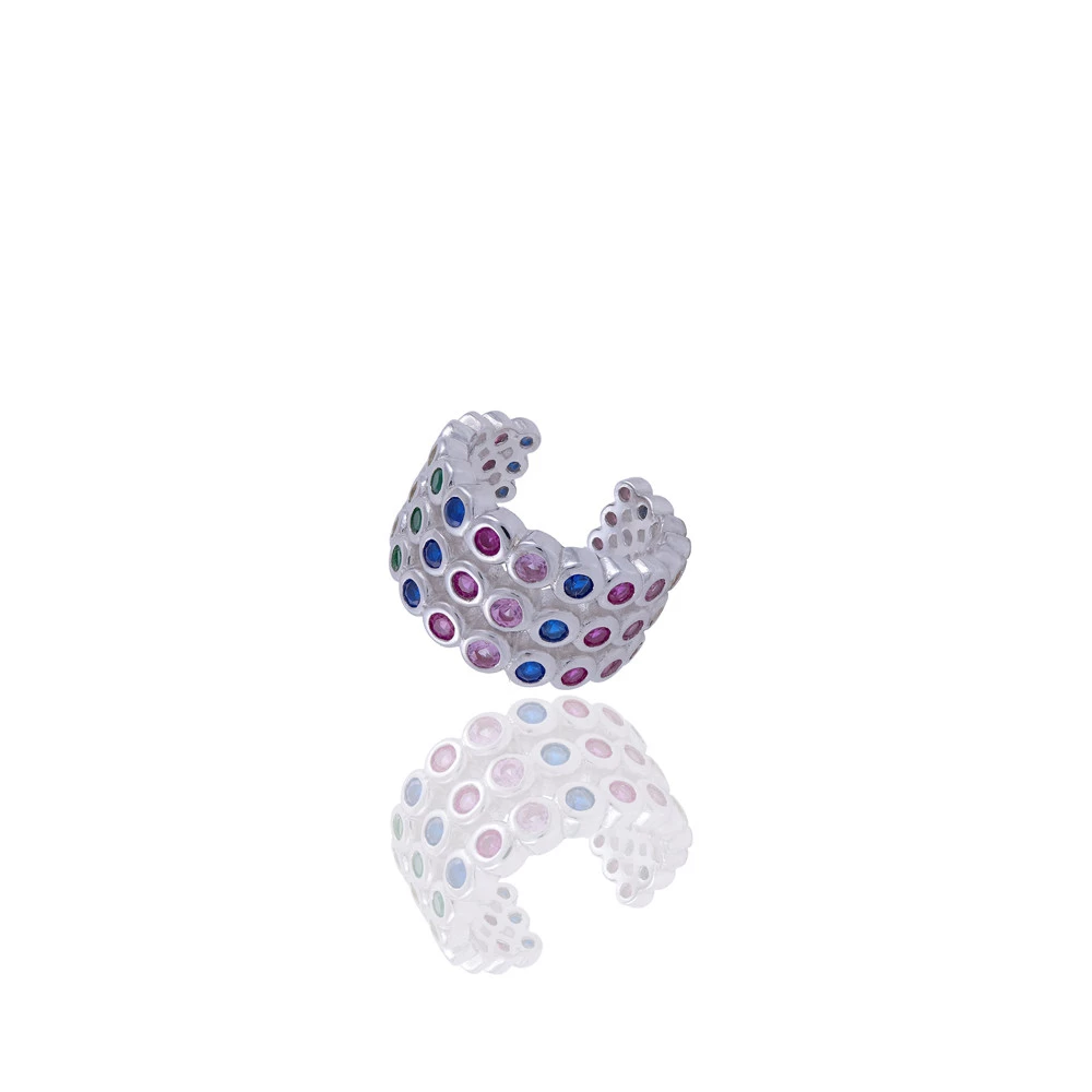 Piercing Colorido Zircônia em Prata