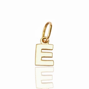 Pulseira Com Pingente Letra E Em Ouro Amarelo
