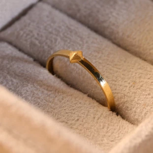 Anel Losango Em Ouro Amarelo