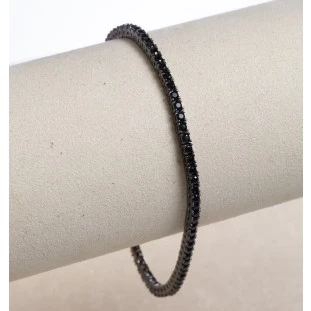Pulseira Riviera Zircônia Negra em Prata